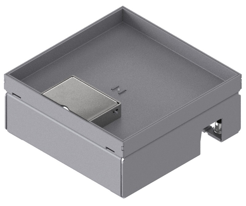 Produktbild UBD 165 155  -  Unterflur-Bodendose UBD 160 small inkl. Deckel mit Kante, geschlossen, 15mm Vertiefung und 1 Schnurauslass